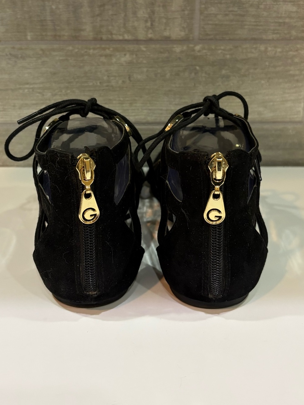 GUESS Lace-Up Gladiator Sandals with Gold Accents - Picture 7 of 10